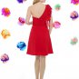 cutsom made one shoulder ruffles sleeves short mini bridesmaid dress/cooktail