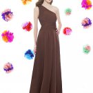 cutsom made one shoulder ruched chiffon full length bridesmaid dress