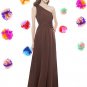 cutsom made one shoulder ruched chiffon full length bridesmaid dress