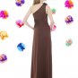 cutsom made one shoulder ruched chiffon full length bridesmaid dress