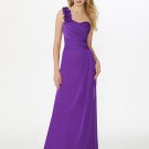 flora one shoulder long ruched bridesmaid dress/evening dress