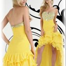 Sweetheart Goldren Beaded Ruched Formal Party Dress/Prom gown