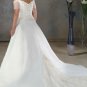 Custom Made Puls size Off the shoulder V-neck Appliques lace wedding dress for fat women