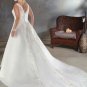 Puls size Sheer Straps Chiffon V Neck Wedding gown for fat lady