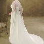 Custom made Long Sleeves JACKET  A-line Chiffon Strapless Lace ruched Button fat wedding gown