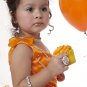Custom Made Goldren asymmetrical Shoulders Crystals Mini Cupcake Dress/Little flower Girl Dress 2-12