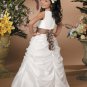 2-12 round collar white ruched taffeta belt fashion flower girl dress fo wedding