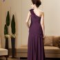 one shoulder flora layered chiffon full length mother of the bride dress with wraps