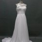 Custom Made White/Ivory beachside wedding dress a-line ruched chiffon bridal gown