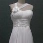 Custom Made White/Ivory beachside wedding dress a-line ruched chiffon bridal gown
