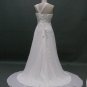 Custom Made White/Ivory beachside wedding dress a-line ruched chiffon bridal gown