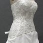 Custom made strapless  ivory taffeta embroidery formal wedding ball gown bridal dress