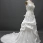 Custom made strapless  ivory taffeta embroidery formal wedding ball gown bridal dress