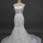 Custom made top lace beaded flora belt chapel train wedding dress,formal bridal dress