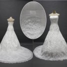 Custom made strapless ivory organza appliques a-line wedding gown ,formal wedding dress