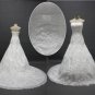Custom made strapless ivory organza appliques a-line wedding gown ,formal wedding dress