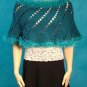 KNC Hand-Crochet Spiral Merino Wool Poncho Turquoise