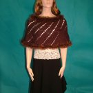 KNC  Hand-Crochet Merino Wool Spiral Poncho Chocolate
