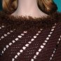 KNC Hand-Crochet Merino Wool Spiral Poncho Chocolate
