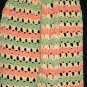 KNC Hand Crochet Lacey Bubble Stitch Scarf Maize-Tangerine-Olive