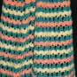 KNC Hand Crochet Lacey Bubble Stitch Scarf Maize-Teal-Tangerine