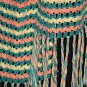 KNC Hand Crochet Lacey Bubble Stitch Scarf Maize-Teal-Tangerine