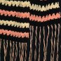 KNC Hand Crochet Lacey Bubble Stitch Scarf Black-Tangerine-Maize