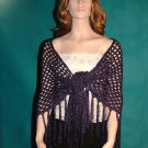 KNC Hand Crochet Shawl Wool & Rayon Mix OOAK