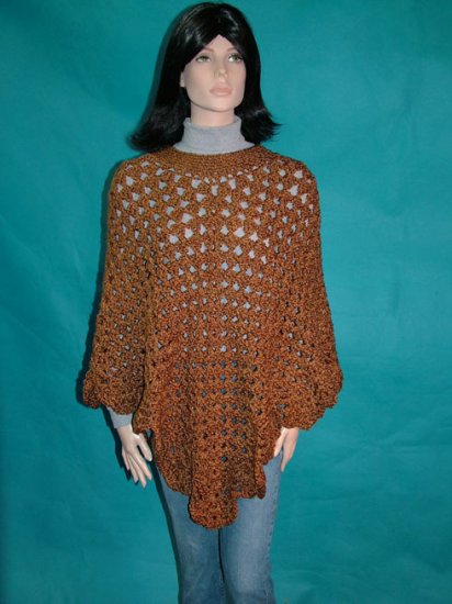 KNC Coming Home Hand Crochet Poncho Ranch Sz S-M