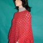 KNC Coming Home Hand Crochet Poncho Covered Bridge Red Sz S-M