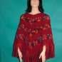 KNC  Hand Crochet Classic Shell Poncho Berries