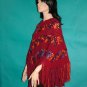KNC  Hand Crochet Classic Shell Poncho Berries