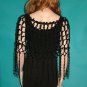 KNC Crochet Evening Elegance Short Poncho Black