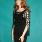 KNC Crochet Evening Elegance Short Poncho Black