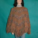 KNC Hand Crochet Classic Shell Poncho Painted Desert