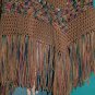 KNC Hand Crochet Classic Shell Poncho Painted Desert