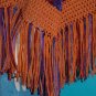KNC Hand Crochet Classic Shell Poncho Carrot