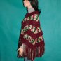 KNC Hand Crochet Classic Shell Poncho Holly and Ivy