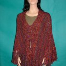 KNC Hand Knit Homespun Shawl Corinthian