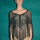 KNC Hand Crochet  Light Chenille Shawl Lapis