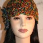 KNC Hand Crochet Ribbon 'n Rose Cloche Autumn Leaves