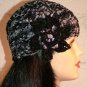 KNC Hand Crochet Ribbon 'n Rose Cloche Accent Black