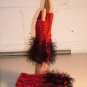 KNC Hand Knit  Fur Wrist Warmers Candy Apple