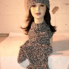 KNC Hand Crochet  Cotton Mix Hat-Scarf Set Zebra
