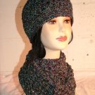 KNC Hand Crochet  Cotton Mix Hat-Scarf Set Atlantis