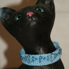 KNC KittyWear Crochet Cat Collar BlueBell