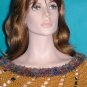 KNC Hand Crochet Short Spiral Poncho Gold