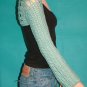 KNC Hand Crochet Caney Shrug Robin Egg