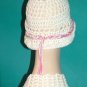 KNC Crochet Cotton Hat-Scarf Set WhitePinkLilac