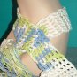 KNC Crochet Cotton Hat-Scarf Set LimeBlue